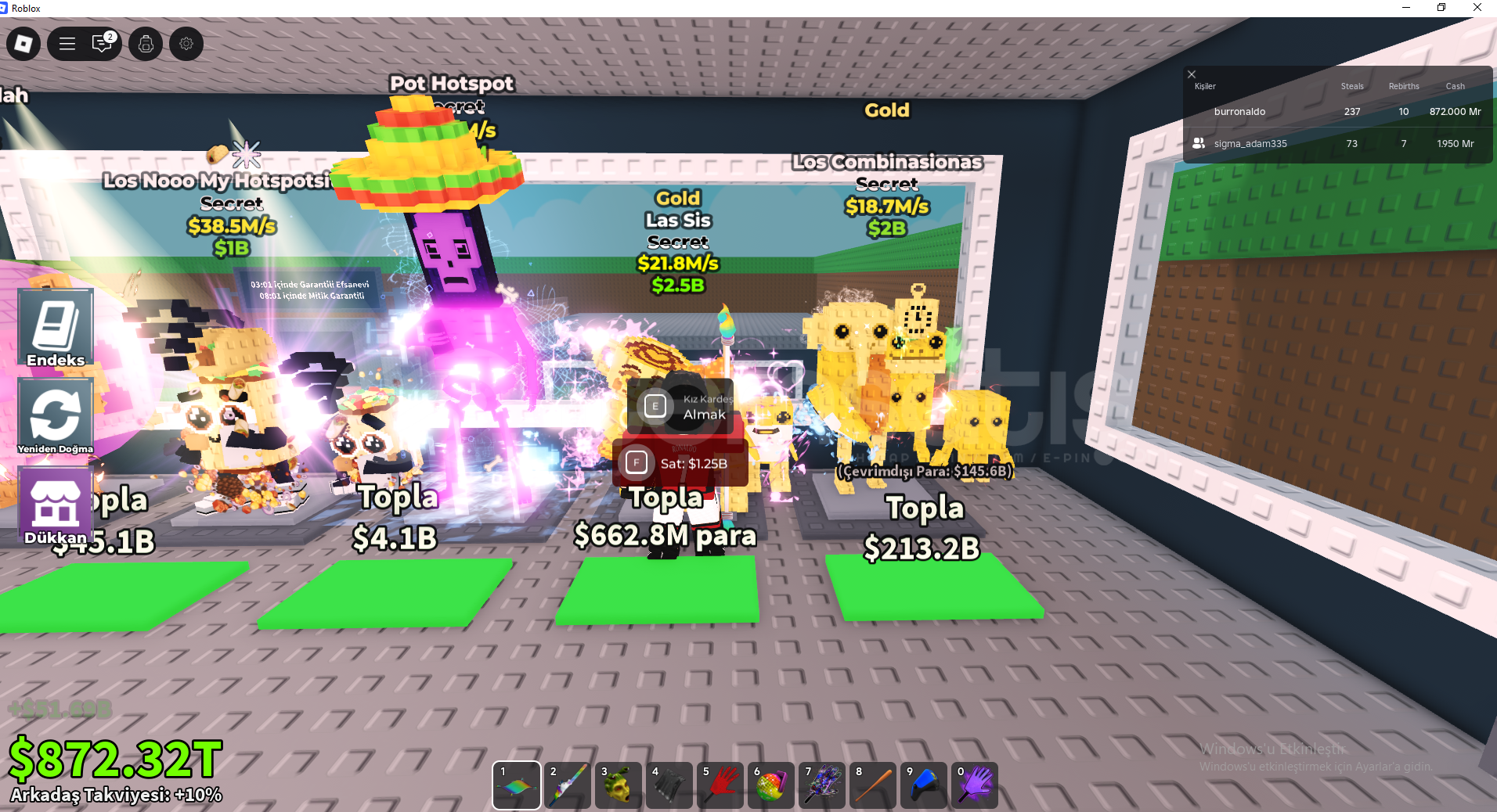 ROBLOX STEAL A BRAINROT GOLD LAS SIS İLANI ROBLOX STEAL A BRAINROT GOLD LAS SIS İLANI