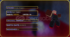 Roblox Yba Sticky finger yuji itadori skin 