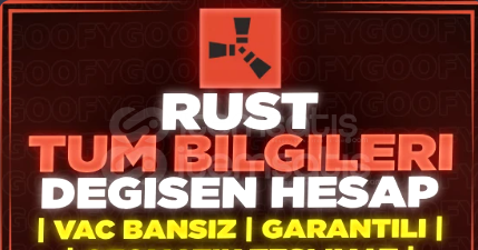 Rust Hesapı tek stok kendi hesabım satıyorum Rust Hesapı tek stok kendi hesabım satıyorum