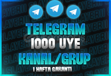 ⭐PROBLEMSİZ⭐1.000 TELEGRAM KANAL/GRUP ÜYESİ