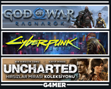Cyberpunk 2077 + GOW Ragnarök + UNCHARTED Cyberpunk 2077 + GOW Ragnarök + UNCHARTED