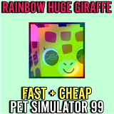 (PS99) Rainbow Huge Giraffe
