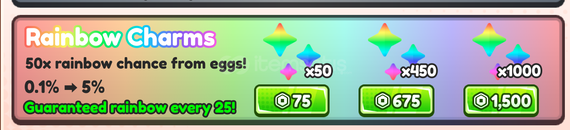 Saber Simulator Rainbow Charms x50