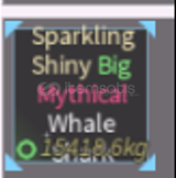 Fisch Spark. Shiny Big Mythical Whale Shark