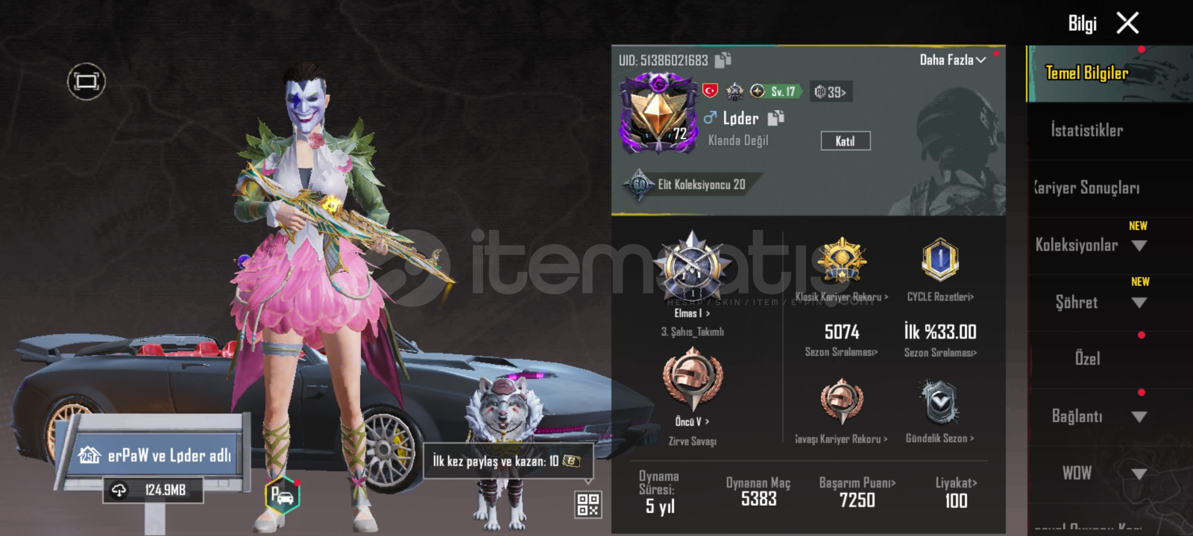 Sahibinden satılık Pubg Mobile Hesabı  Sahibinden satılık Pubg Mobile Hesabı