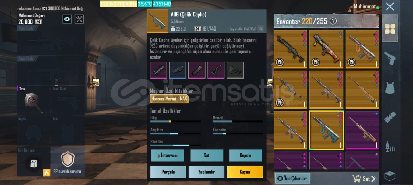 SARI AUG HASSAS MERMİ (Çelik Cephe) SARI AUG HASSAS MERMİ (Çelik Cephe)