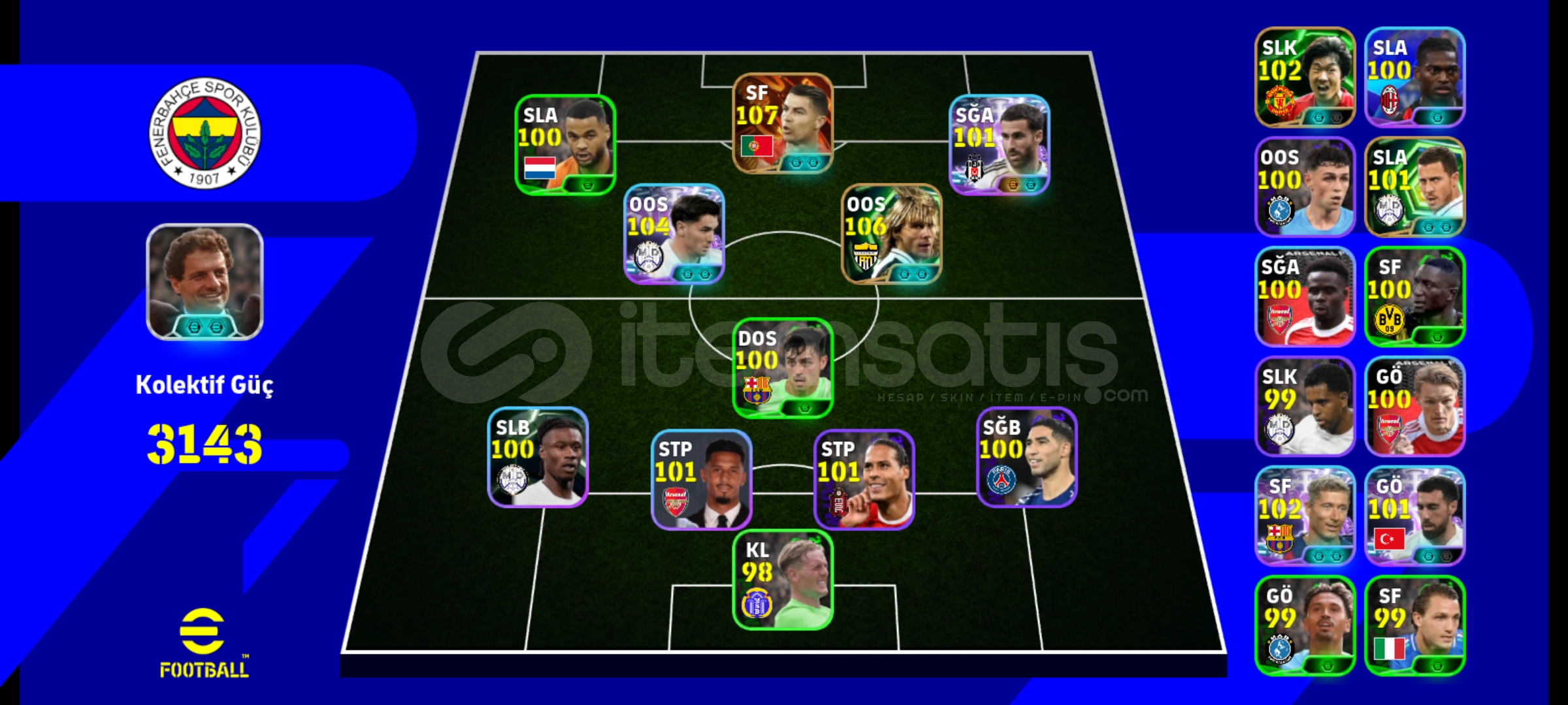 Satılık 107 Ronaldo lu pes hesap Satılık 107 Ronaldo lu pes hesap