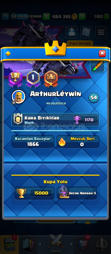 Satılık 15.000 kupa 15 level 12 evrimli hesap Satılık 15.000 kupa 15 level 12 evrimli hesap