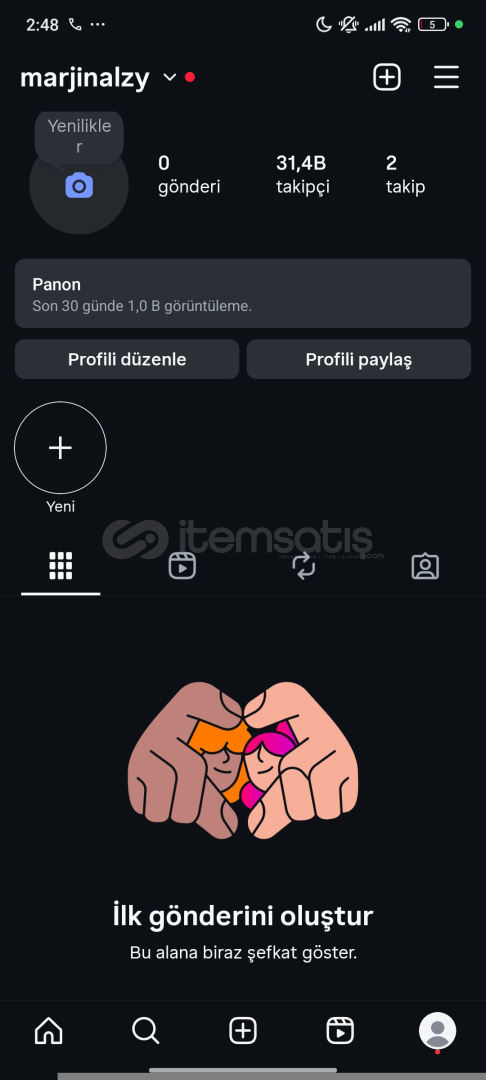 Satılık 30k Instagram hesabı  Satılık 30k Instagram hesabı