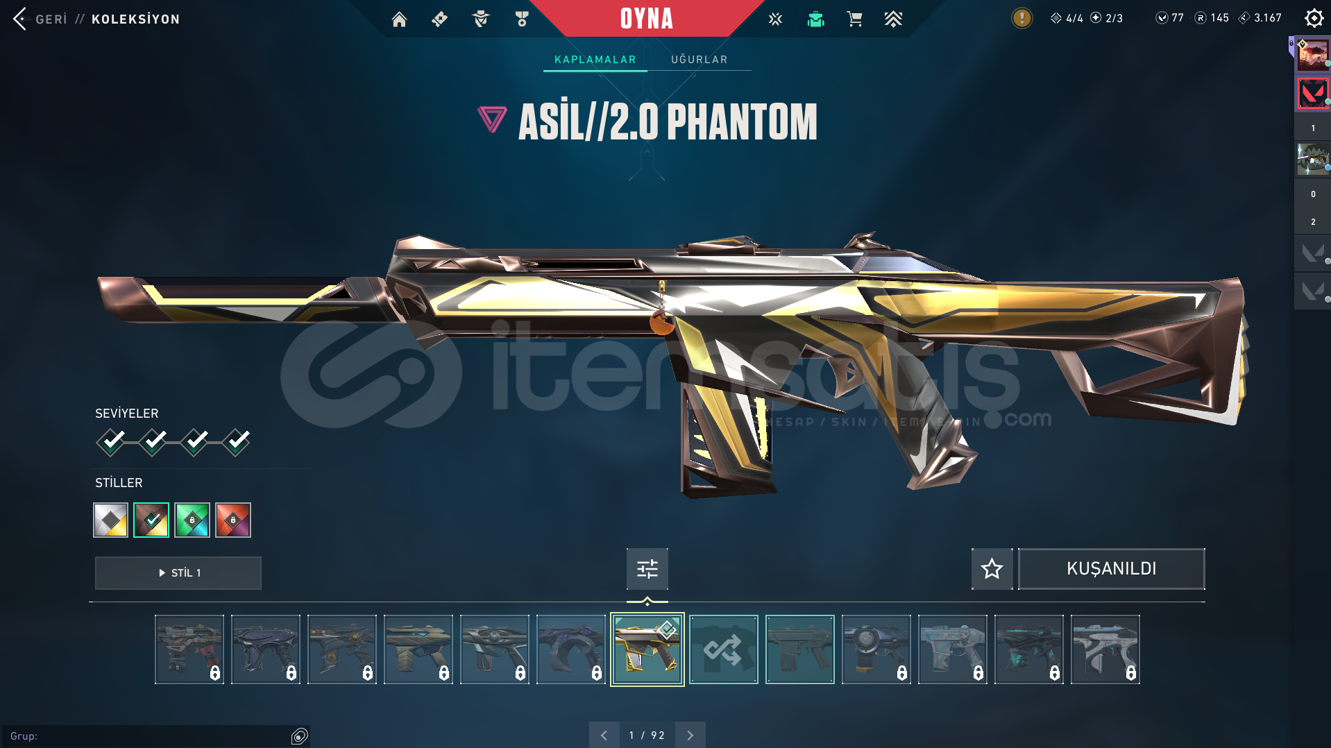 Satılık Asil Phantom Hesaplı 30 Seviye Bronz Satılık Asil Phantom Hesaplı 30 Seviye Bronz