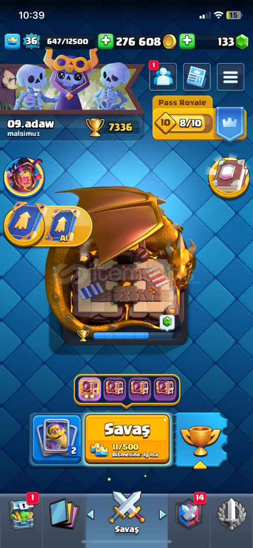 Satılık Clash royale hesabı Satılık Clash royale hesabı