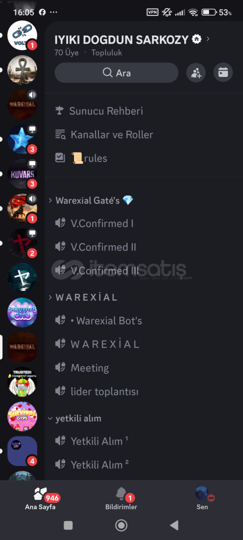 Satılık discord sunucu temiz Satılık discord sunucu temiz