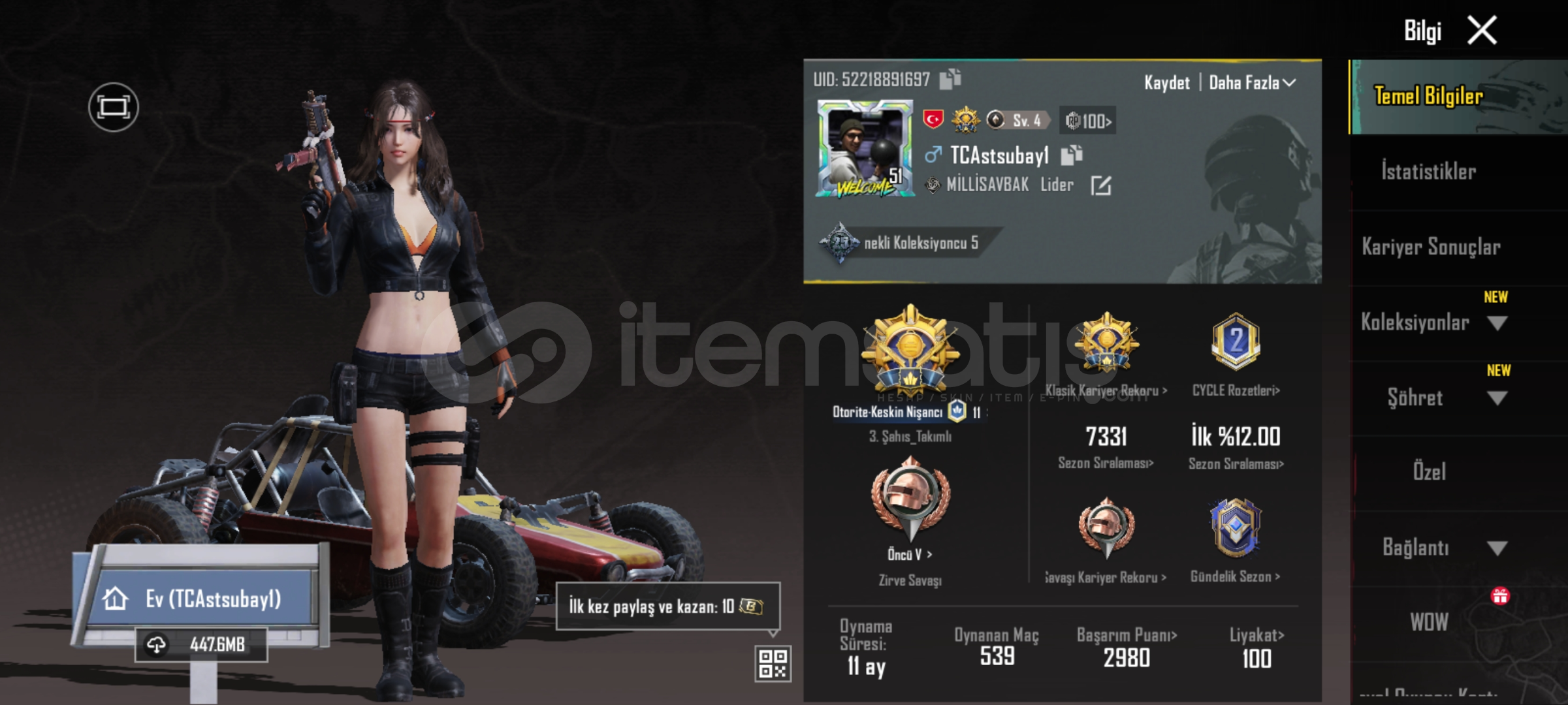 Satılık pubg hesabı  Satılık pubg hesabı