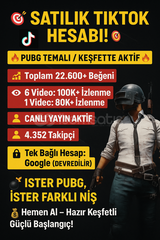 ???? SATILIK TİKTOK HESABI! ???? ???? PUBG TEMALI 