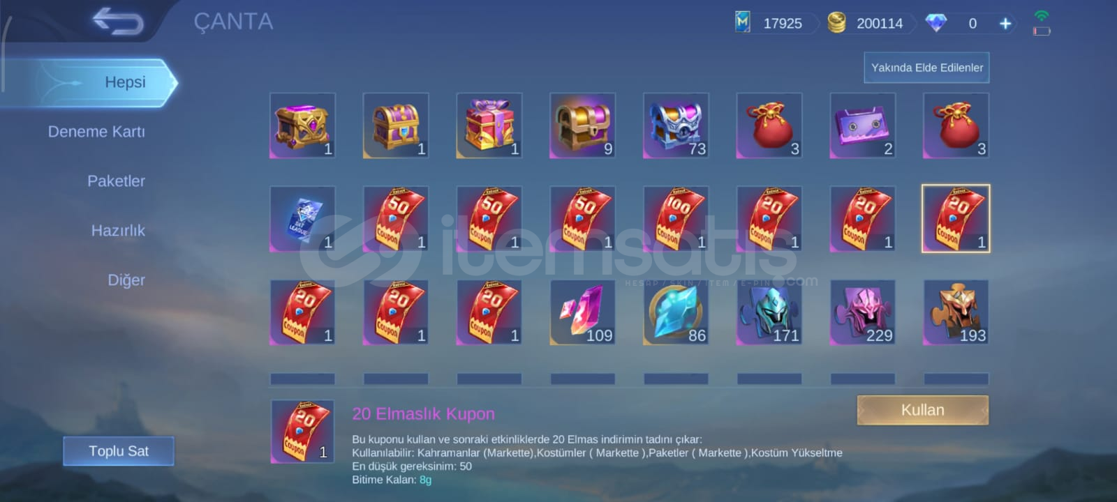 SAYGIN 2 TEK BAĞ DOPDOLU HESAP full SAYGIN 2 TEK BAĞ DOPDOLU HESAP full