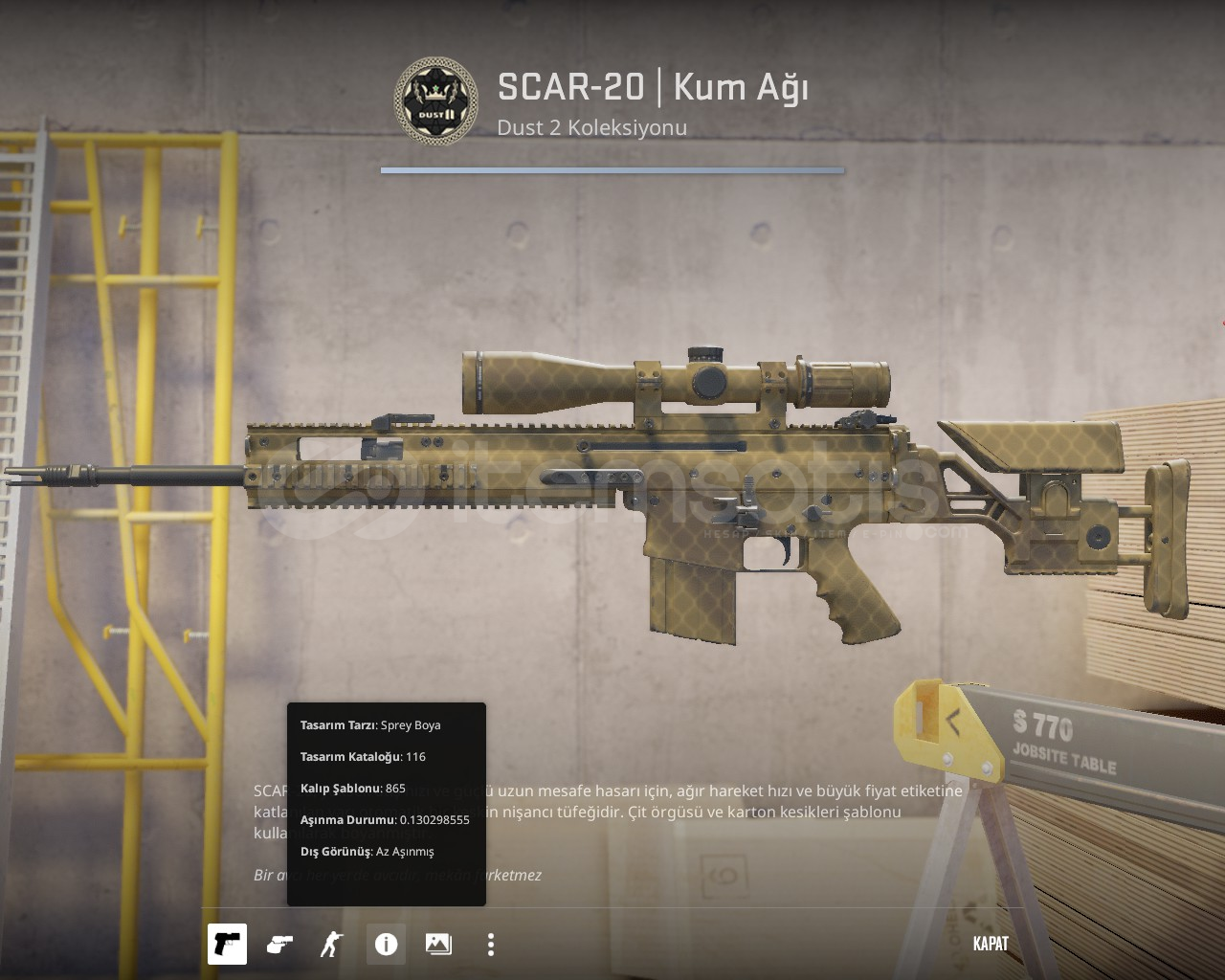 SCAR-20 KUM AĞI AZ AŞINMIŞ HEMEN TESLİM SCAR-20 KUM AĞI AZ AŞINMIŞ HEMEN TESLİM
