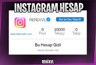 (ÖZEL FİYAT) 10000 Takipçili Kız Instagram Hesap