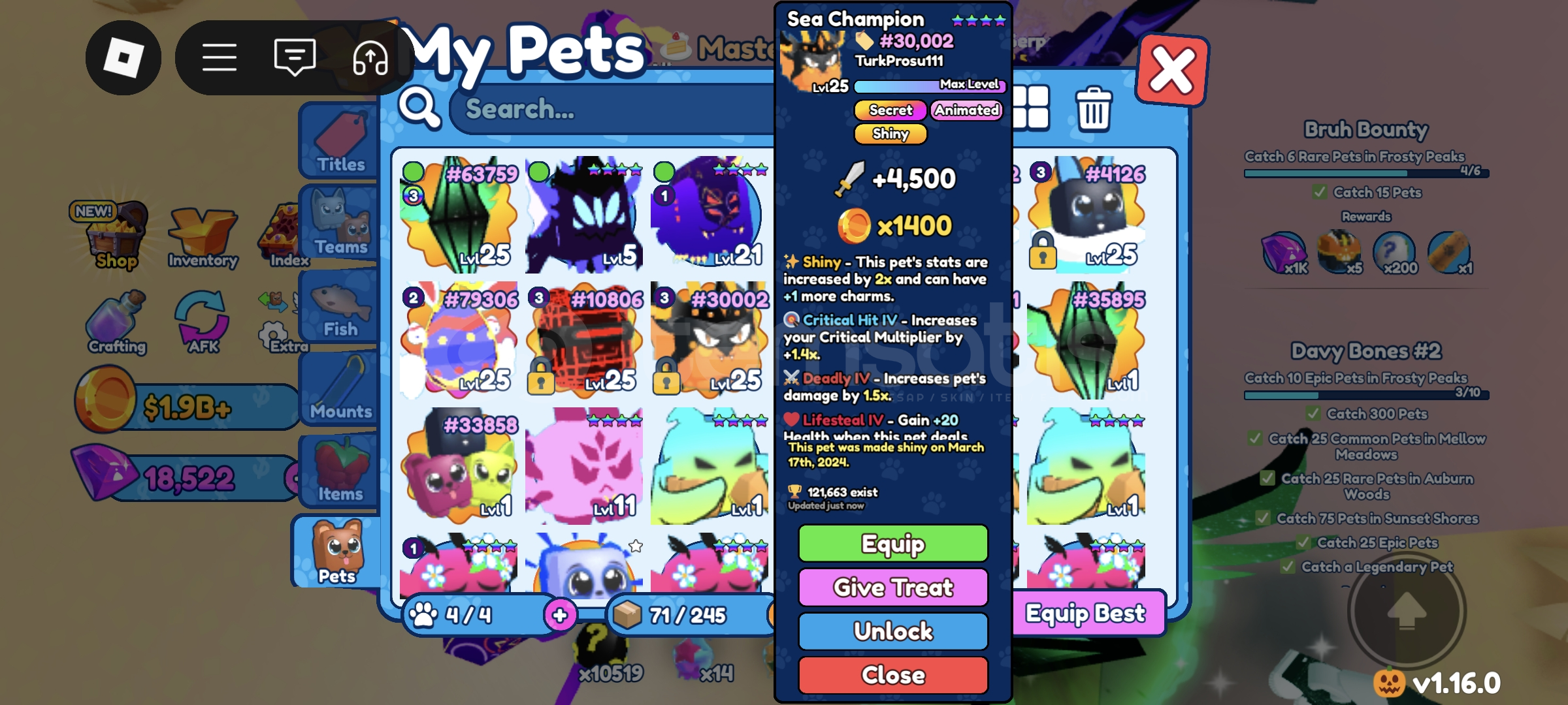 Sea Champion Pet Character  Sea Champion Pet Character