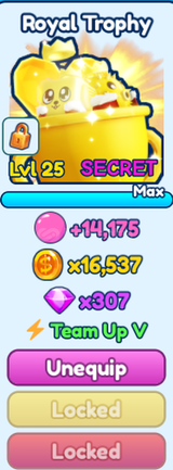 SECRET ROYAL TROPHY Bubble Gum Simulator INF