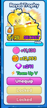 SECRET ROYAL TROPHY BUBBLE GUM SIMULATOR INF