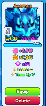 SECRET SHINY AVERNUS BUBBLE GUM SIMULATOR INF 