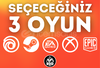 Seçtiğiniz 3 Oyun Sadece 50 TL