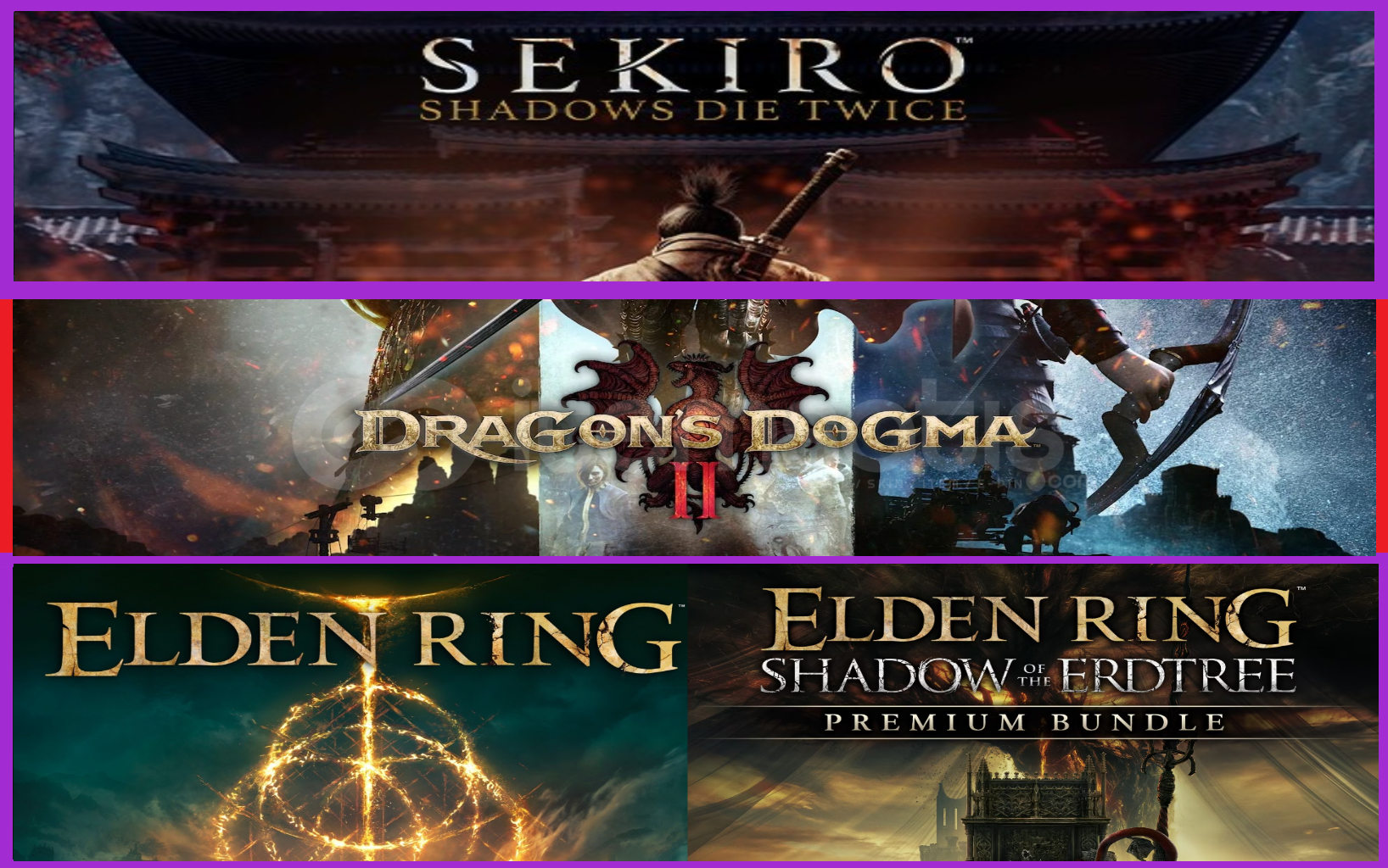 Sekiro + Dragons Dogma 2 + Elden Ring Sekiro + Dragons Dogma 2 + Elden Ring