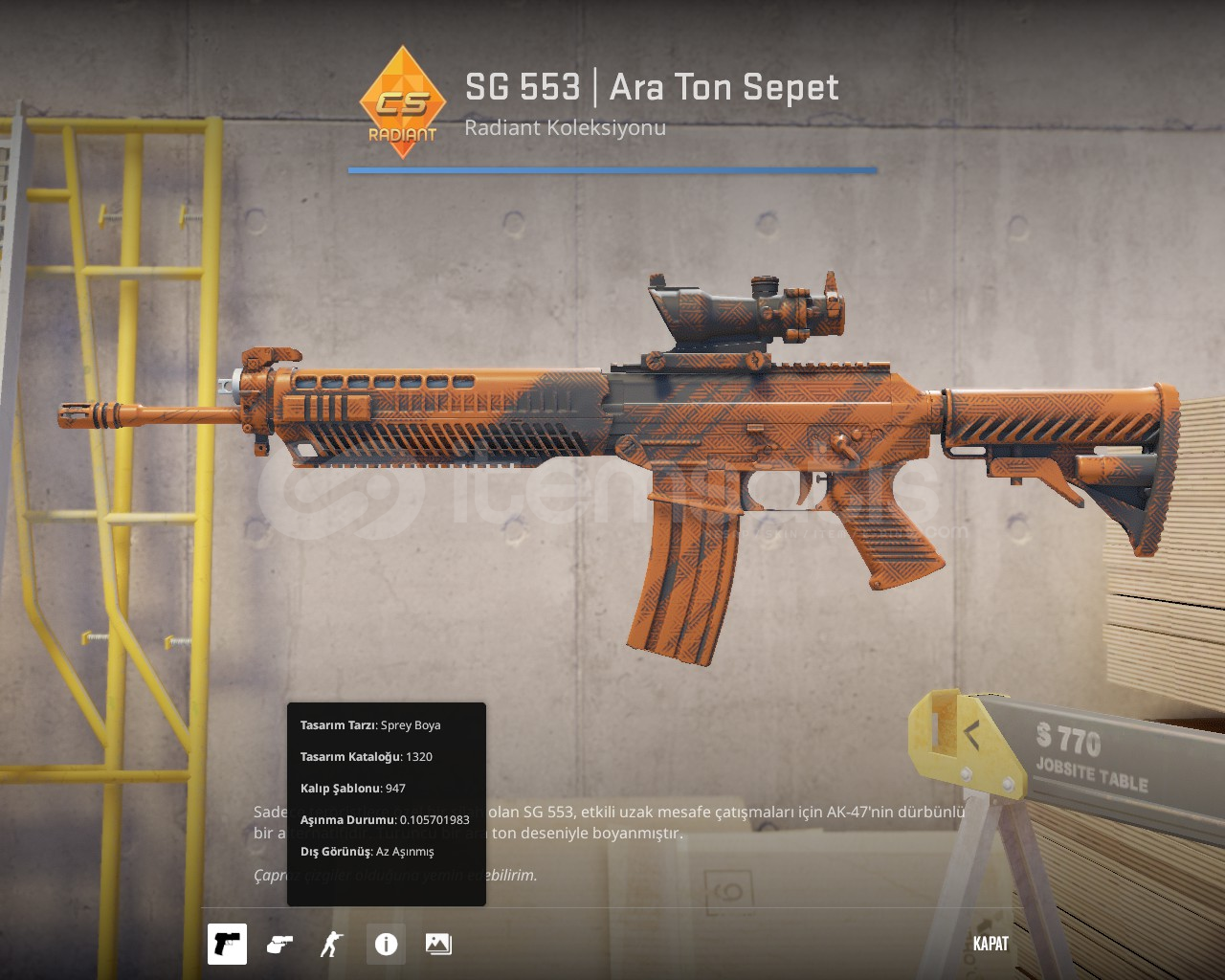 SG 553 | Ara Ton Sepet Az Aşınmış SG 553 | Ara Ton Sepet Az Aşınmış