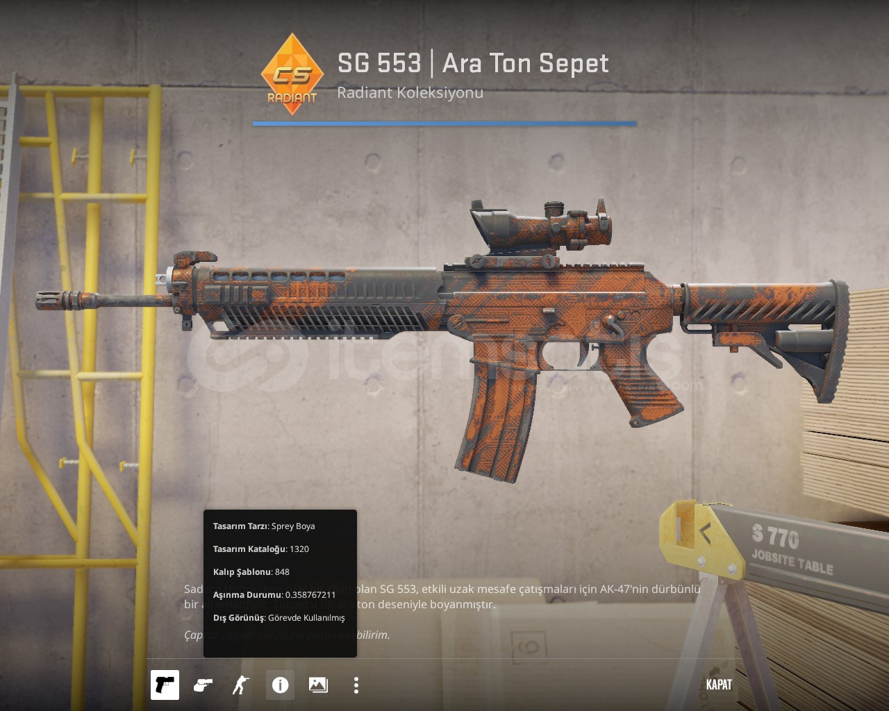 SG 553 | Ara Ton Sepet Görevde Kullanılmış SG 553 | Ara Ton Sepet Görevde Kullanılmış