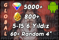 Shanks + 5000 Elmas + 800 Altın + 5-15 6 Yıldız