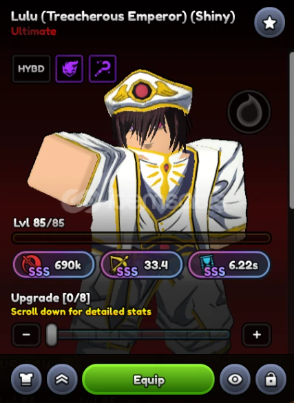 Anime Last Stand SHINY Lelouch (Lulu) Evo SSS Anime Last Stand SHINY Lelouch (Lulu) Evo SSS