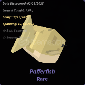 Shiny King's Blessing Pufferfish Shiny King's Blessing Pufferfish