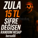  [ŞİFRE DEĞİŞEN] 15 TL ZULA RANDOM HESAP