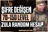 [ŞİFRE DEĞİŞEN] +70 LVL ZULA RANDOM HESAP