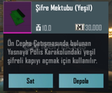 Şifre Mektubu (Yeşil) 