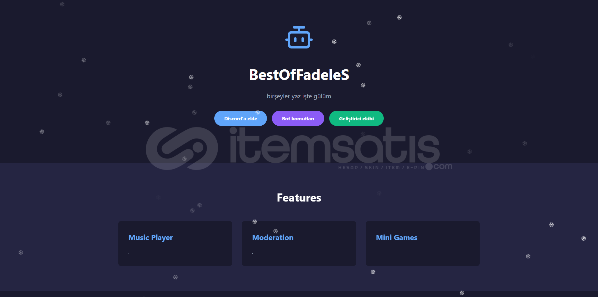 Şık Discord Bot Tanıtım Web Sitesi Şık Discord Bot Tanıtım Web Sitesi