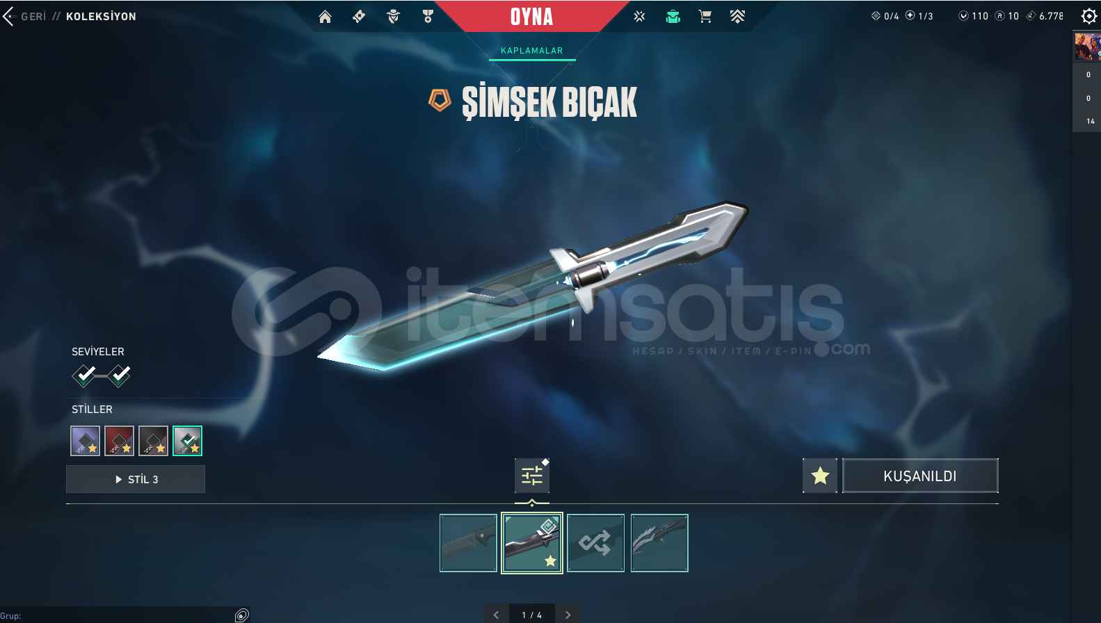 Şişmek Bayonet Zifiri Phantom Yitik Op var Şişmek Bayonet Zifiri Phantom Yitik Op var