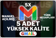⭐SMS Onaylı⭐5 Adet Gmail TR HERŞEYE UYUMLU✅