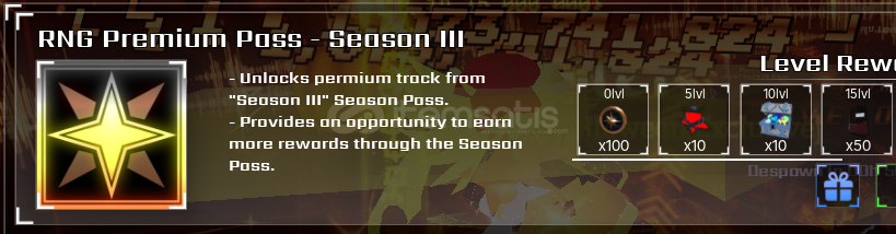 Sols RNG RNG Premium Pass Season III Sols RNG RNG Premium Pass Season III