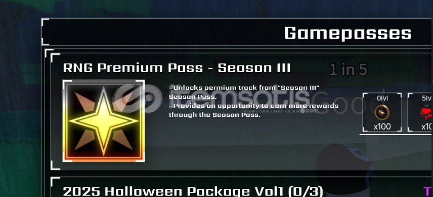 Sols RNG Premium Pass Season 3 Sols RNG Premium Pass Season 3