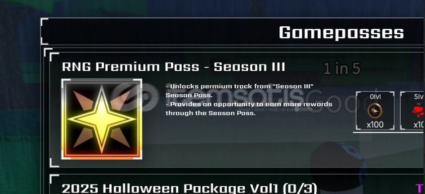Sols RNG Premium Pass Season 3 Sols RNG Premium Pass Season 3
