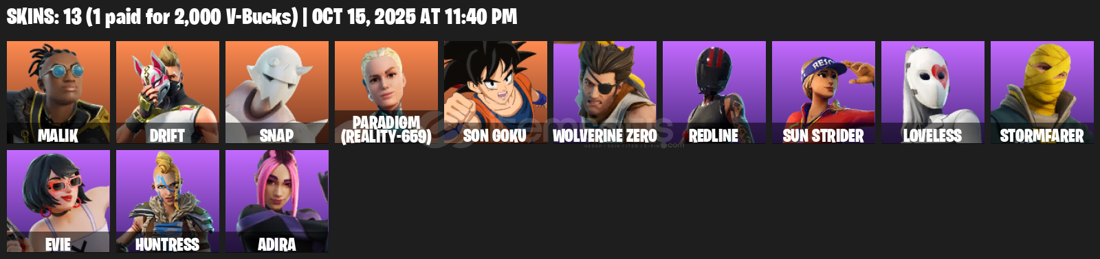 SON GOKU | DRİFT | 1350 VP'Lİ | WOLVERİNE ZERO SON GOKU | DRİFT | 1350 VP'Lİ | WOLVERİNE ZERO
