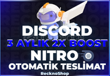 ⭐ SORUNSUZ | 3 Aylık 2 Boostlu Nitro ⚡ OTOMATIK