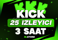 ⭐ [SORUNSUZ] 3 Saat 25 İzleyici Kick ⭐