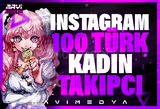 ⭐[Sorunsuz] İnstagram 100 Türk Kadın Takipçi⭐