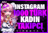 ⭐[Sorunsuz] İnstagram 1000 Türk Kadın Takipçi⭐