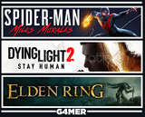 Spider Man Miles M + Dying Light 2 + Elden Ring