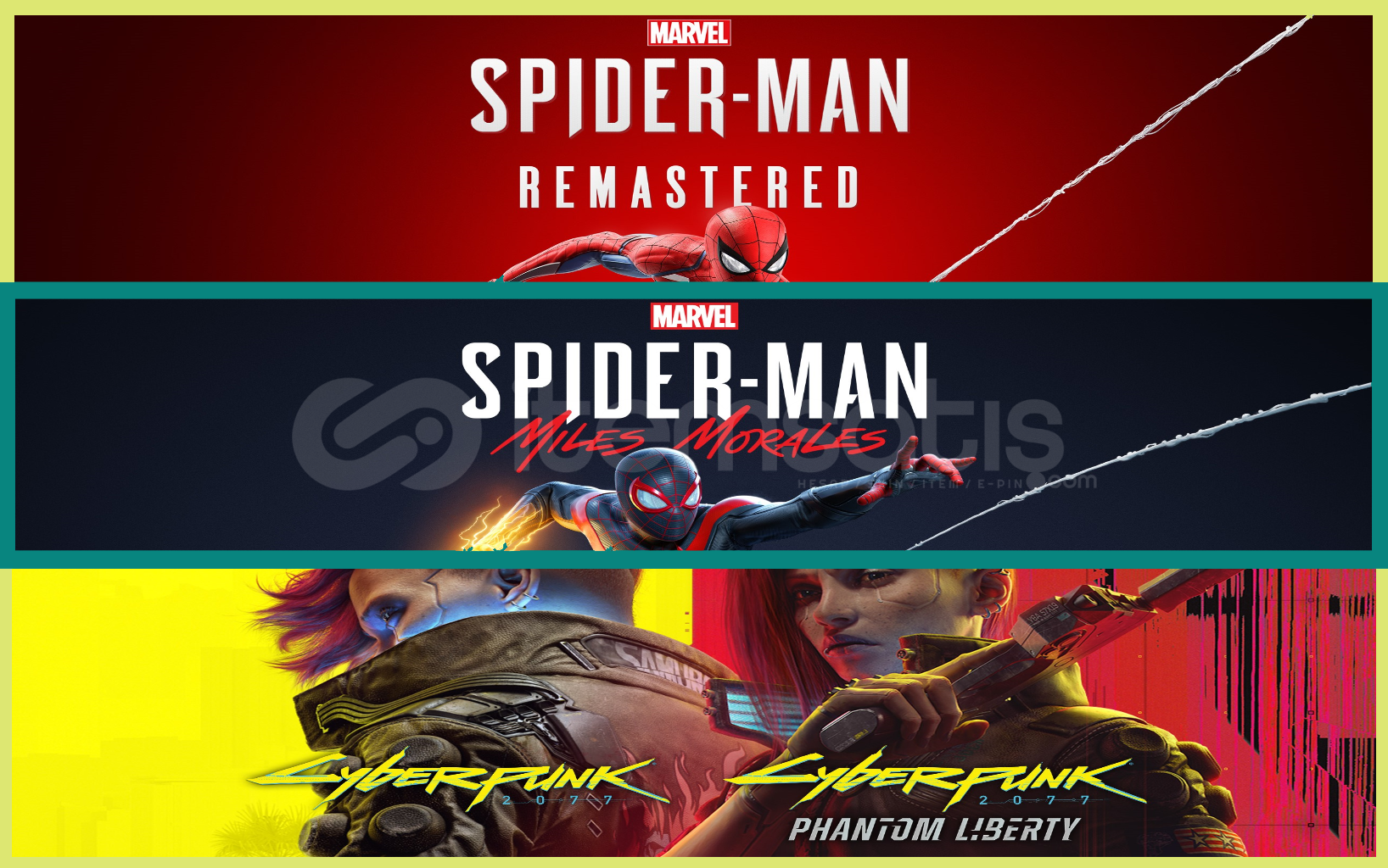 Spider Man R.+ Miles Morales + Cyberpunk 2077 Spider Man R.+ Miles Morales + Cyberpunk 2077