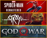 Spider-Man Remastered+ Stray+ God Of War