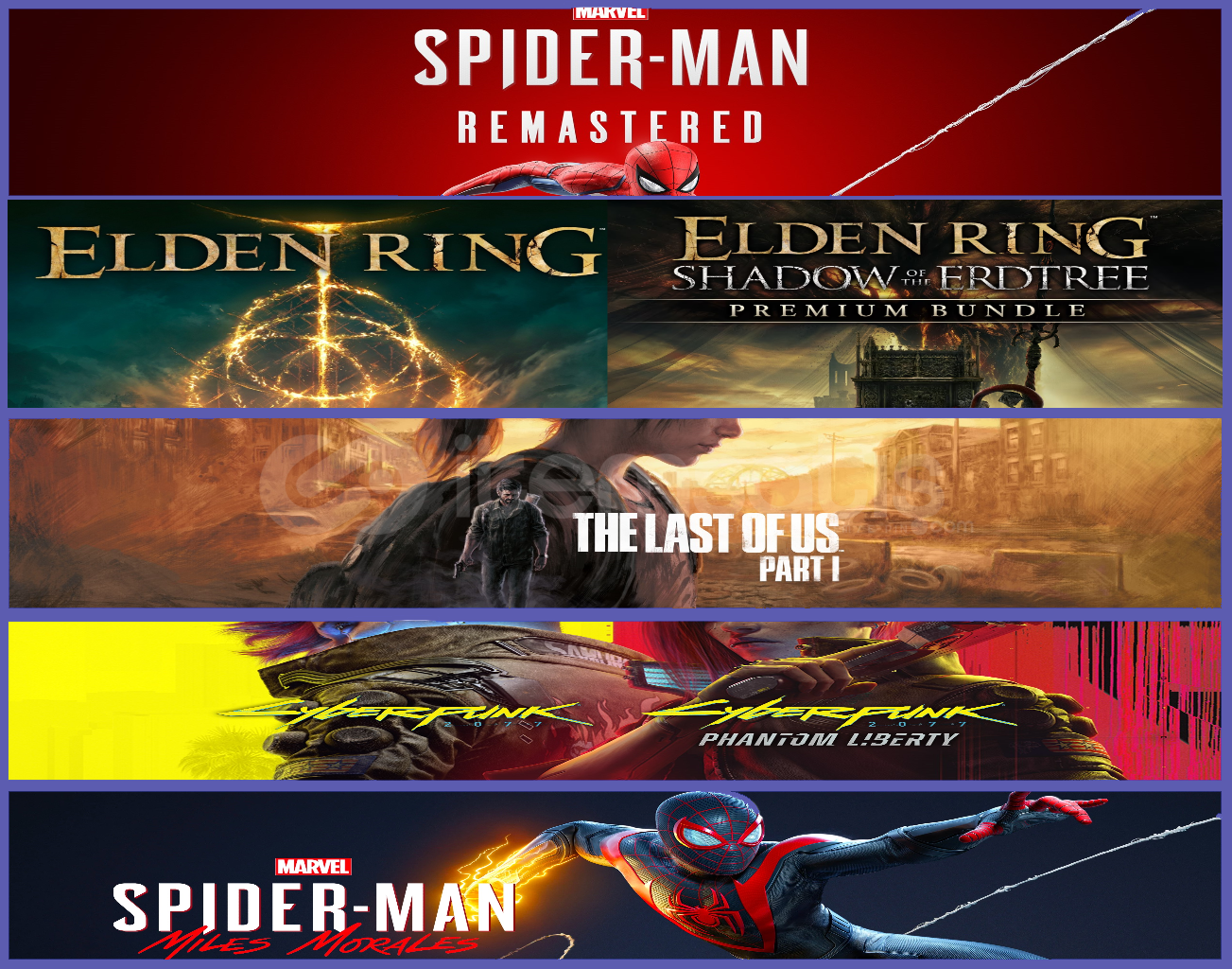 Spider R. + Elden Ring + Tlou + Cyber77 + Miles Spider R. + Elden Ring + Tlou + Cyber77 + Miles